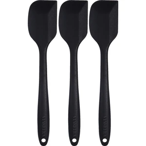 Silikon Spatula Set Büyük Boy Yanmaz Çizmez Siyah 3'lü