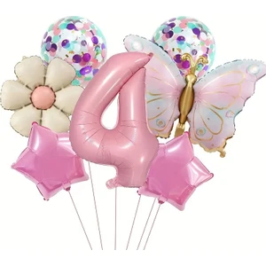 Düvenci Ticaret Makaron Kelebek Papatya Folyo Balonlu Yaş Parti Seti