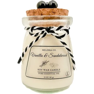 Melinka Co. Aromaterapi Soya Mumu Stella Serisi, Vanilya & Sandal Ağacı (85g)