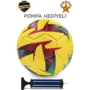 ALASTOR Profesyonel Futbol Topu Pompa  Dikişli Futbol Topu Sert Zemin Halı Saha Futbol Topu Sarı Kaliteli Futbol Topu 5 Numara Futbol Topu