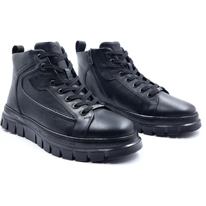 H24865D Derry Hakiki Deri Erkek Siyah Postal Bot