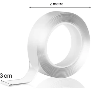 Çift Taraflı Şeffaf Bant 2 Metre