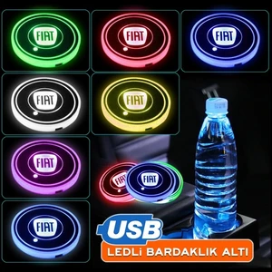Fiat Uyumlu Ledli Bardaklık Altı USB Şarjlı