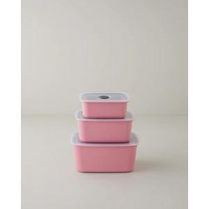 English Home Calvina Plastik 3 Parça Saklama Kabı 450 x 950 x 1800 ml Pembe