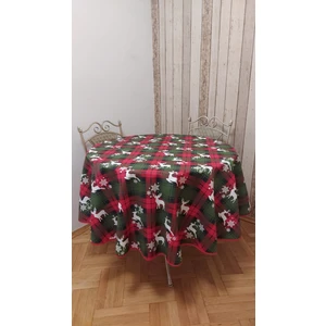 Yuvarlak,Yılbaşı Desenli,Duck (Sıvı Itici ,Leke Tutmaz) Kumaş,Masa Örtüsü