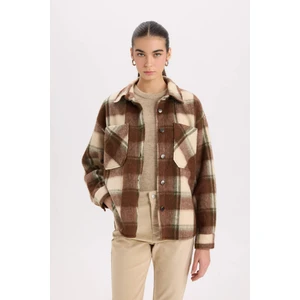 Oversize Geniş Kalıp Kareli Flanel Uzun Kollu Gömlek E0572AX24WN