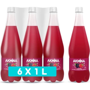 Akmina B Vitaminli Karadut u0026 Frenk Üzümü Aromalı Maden Suyu 1 l X 6 Adet