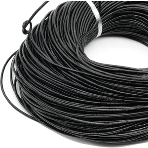 Hakiki Sırım Deri Ip Siyah 2 mm 5 Metre