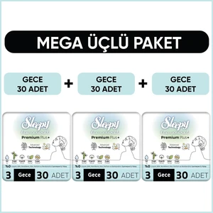 Bio Natural Premium Plus Hijyenik Ped Mega Paket Gece 30X3 (90 Adet)