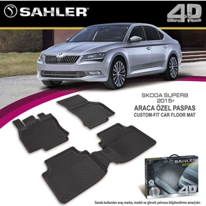 Skoda Superb 2015-2023 Uyumlu 4.5D Premium Havuzlu Oto Paspas- Superb