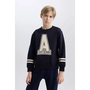Erkek Çocuk Bisiklet Yaka Baskılı Sweatshirt D4342A824WN