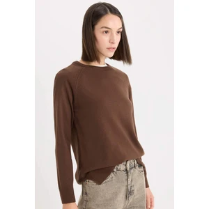 Regular Fit Yumuşak Dokulu Bisiklet Yaka Basic Düz Triko Kazak I6913AZ24WN