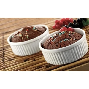 Premium Porcelain 2’li Optiva Rölyefli Sufle Kabı 320 cc 10 cm