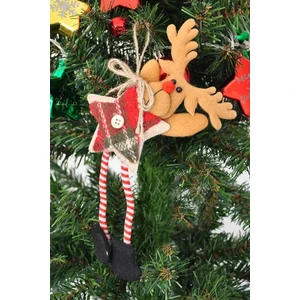 Patladı Gitti Yılbaşı Çam Ağacı Süsü Düğmeli Yıldız Süslü Sevimli Geyik Noel Süs