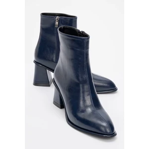 Alba Lacivert Cilt Kadın Kalın Topuklu Bot