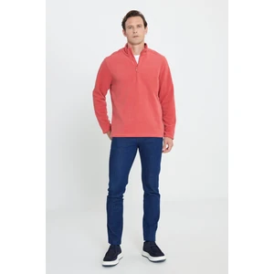 Altınyıldız Classics Erkek Mercan Anti-Pilling Tüylenme Yapmayan Standart Fit Dik Yaka Polar Sweatshirt