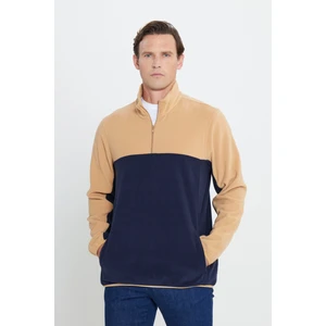 Altınyıldız Classics Erkek Karamel-lacı Standart Fit Normal Kesim Günlük Rahat Çift Renkli Polar Spor Sweatshirt