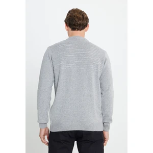 Altınyıldız Classics Erkek Gri Standart Fit Normal Kesim Yarım Balıkçı Yaka Triko Kazak