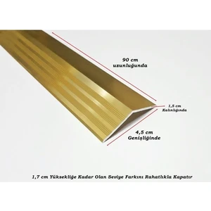 Geylani Yapı Market Alüminyum Kapı Eşik Seviye Profili Çıtası Sarı Renk 90 cm
