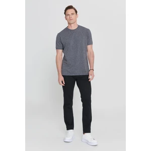 Altınyıldız Classics Erkek Antrasit-melanj Slim Fit Dar Kesim Bisiklet Yaka Pamuklu Tişört