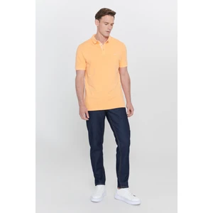 ALTINYILDIZ CLASSICS Erkek Turuncu Slim Fit Dar Kesim Polo Yaka %100 Pamuk Desenli Tişört