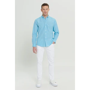 Altınyıldız Classics Comfort Fit Rahat Kesim Gizli Düğme Yaka Pamuklu Kareli Gömlek