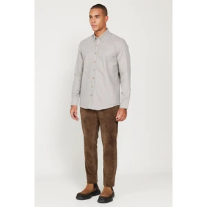 ALTINYILDIZ CLASSICS Altınyıldız Classics Slim Fit Düğmeli Yaka Bej Erkek Gömlek 4A2024100192