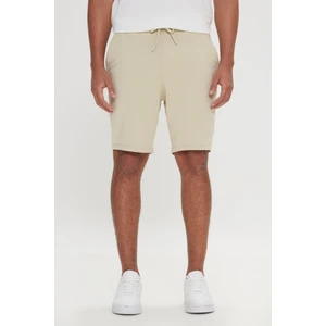 AC&Co / Altınyıldız Classics Unisex Bej Standart Fit Normal Kesim Pamuklu Cepli Esnek Örme Şort