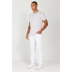 Altınyıldız Classics Erkek Lila Slim Fit Dar Kesim %100 Pamuk Bisiklet Yaka Tişört