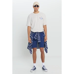 Altınyıldız Classics Erkek Açık Bej Real Madrid Lisanslı Oversize Fit Bol Kesim %100 Pamuk Bisiklet Yaka Tişört