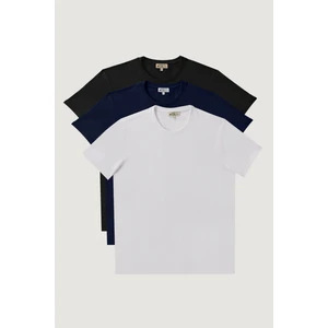 AC&Co / Altınyıldız Classics Slim Fit Bisiklet Yaka 3'lü %100 Pamuk Tişört Paketi