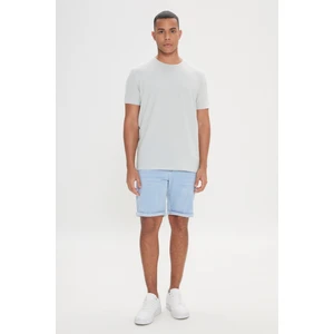 AC&Co / Altınyıldız Classics Erkek Gri Slim Fit Dar Kesim Modal Bisiklet Yaka Yumuşak Tuşeli Esnek Basic Tişört