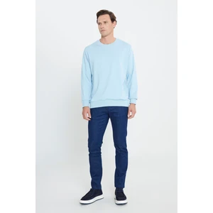 Altınyıldız Classics Erkek Açık Mavi Standart Fit Normal Kesim Bisiklet Yaka 3 Iplik Pamuklu Sweatshirt