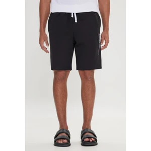 Altınyıldız Classics Erkek Siyah Standart Fit Normal Kesim Cepli Rahat Örme Şort