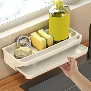 Yapışkanlı Duvara Asılabilir Bulaşık Bezi Bulaşık Deterjanı Bulaşık Süngeri Deterjan Düzenleyici Rafı Delme Gerekmez