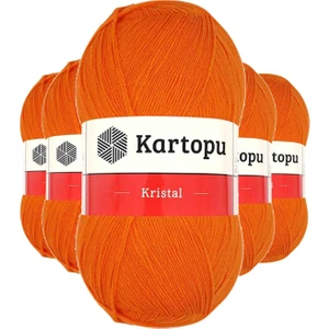 5 Adet Kristal Çift Katlı El Örgü Lif İpi Turuncu K210