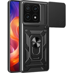 Xiaomi 14T Kılıf Pars Sürgülü Vega Yüzüklü Sert Silikon Siyah