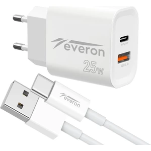 25W USB Typec Kablolu Şarj Cihazı EVR-023-C