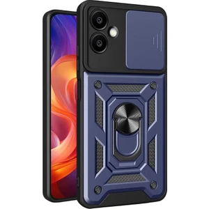 Samsung Galaxy A06 Kılıf Pars Sürgülü Vega Yüzüklü Sert Silikon Lacivert