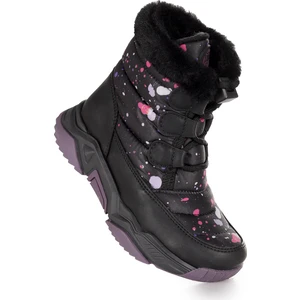 Kiko Kids Bambu Bağcıklı Kız Çocuk Kar Botu Siyah - Pembe