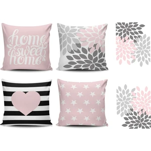 Alkan Homes Pudra Renkli Modern 4lü Kombin Kırlent Kılıfı+Runner