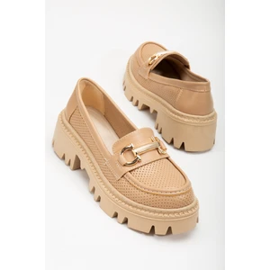 Tonny Black Kadın Nude Cilt Rahat Kalıp Yüksek Poli Taban Önü Tokalı Loafer