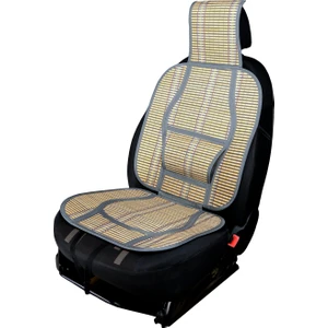 Oto Hasır Bambu Minder Ön Gri Ikili Takım Bel Destekli Terletmez WF-1066