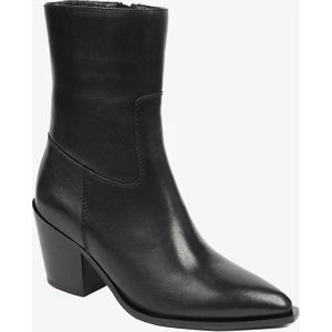 Kadın Siyah Hakiki Deri Topuklu Bot 4K2AB59148