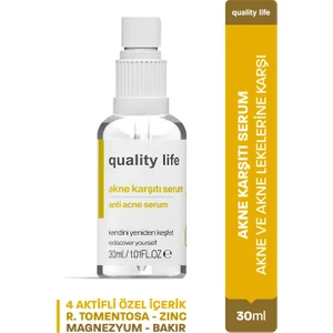 Quality Life Akne Karşıtı Serum - Akne Temizleme - Siyah Nokta Gözenek Temizleyici - İzi ve Kurutucu Serumu