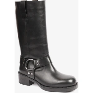 Kadın Siyah Hakiki Deri Topuklu Çizme 4K2TC59157