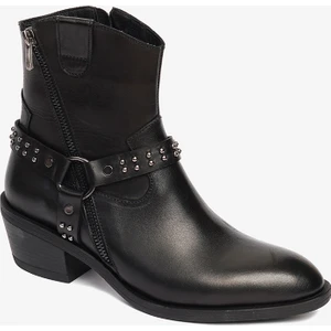 Kadın Siyah Hakiki Deri Topuklu Bot 4K2TB59179