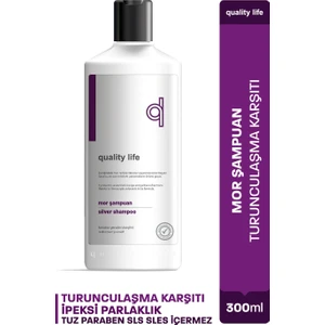 Quality Life Mor Şampuan 300 ml – Sülfatsız, Turunculaşma Önleyici ve Renk Koruyucu Bakım, Platin ve Gri Saçlara Özel