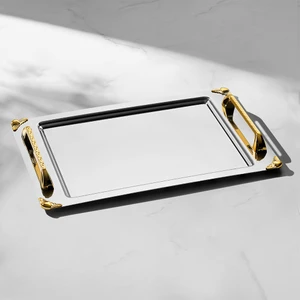 Vega Altın Saten Çelik Kahve Tepsi