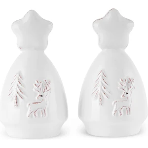 New Year Yılbaşı Snowy Tuzluk Biberlik 35 ml Beyaz